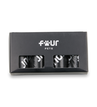 FOUR Pets 4 Pack Poopbag Black