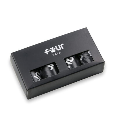 FOUR Pets 4 Pack Poopbag Black