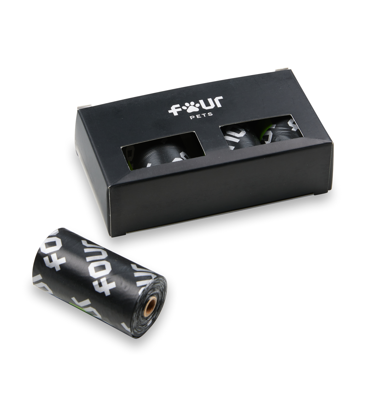FOUR Pets 4 Pack Poopbag Black