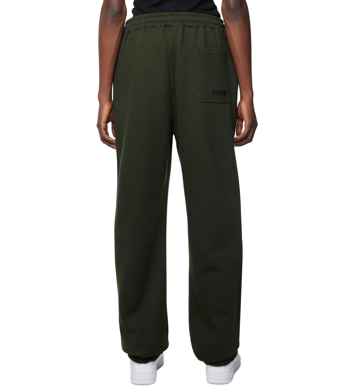 4 Patch Wide Leg Cuffed Pants Army Green