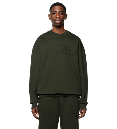 4 Patch Crewneck Army Green
