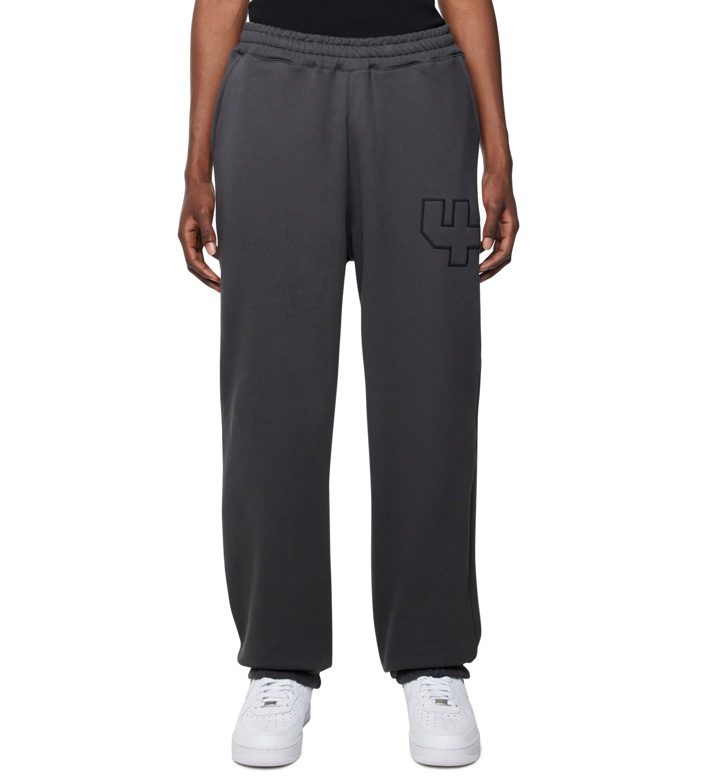 4 Patch Wide Leg Cuffed Pants Asphalt