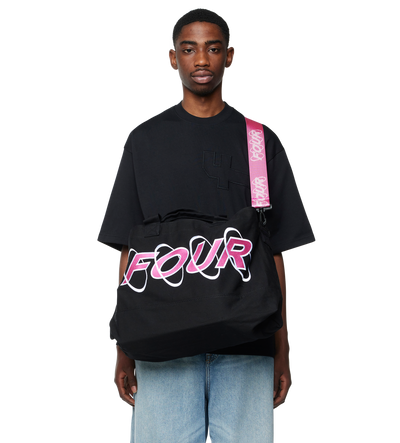 Circles Embroidery Shopper White/ Pink