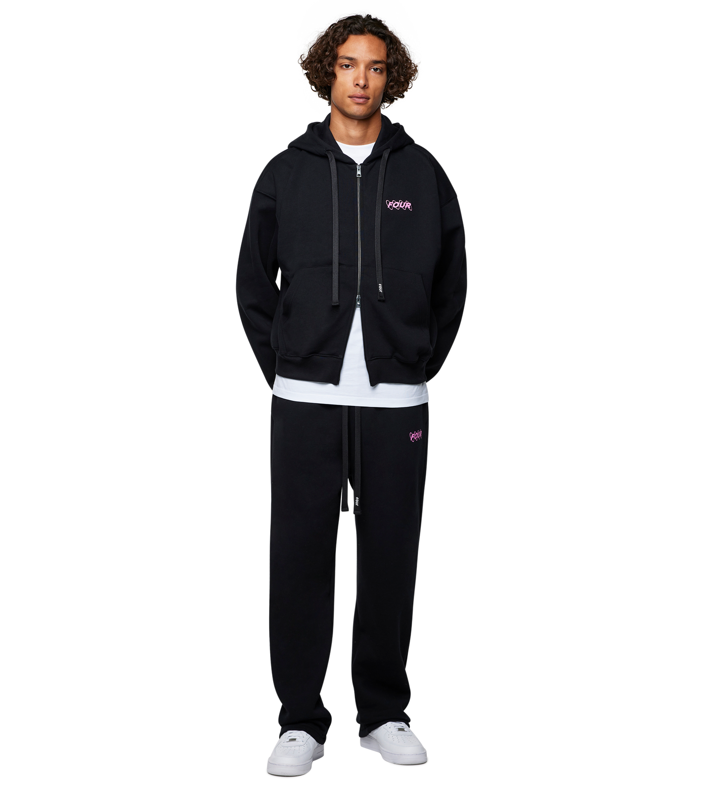 Circles Straight Leg Black/ Pink