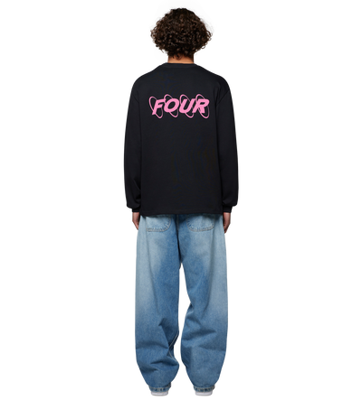 Circles Longsleeve T-shirt Black/ Pink