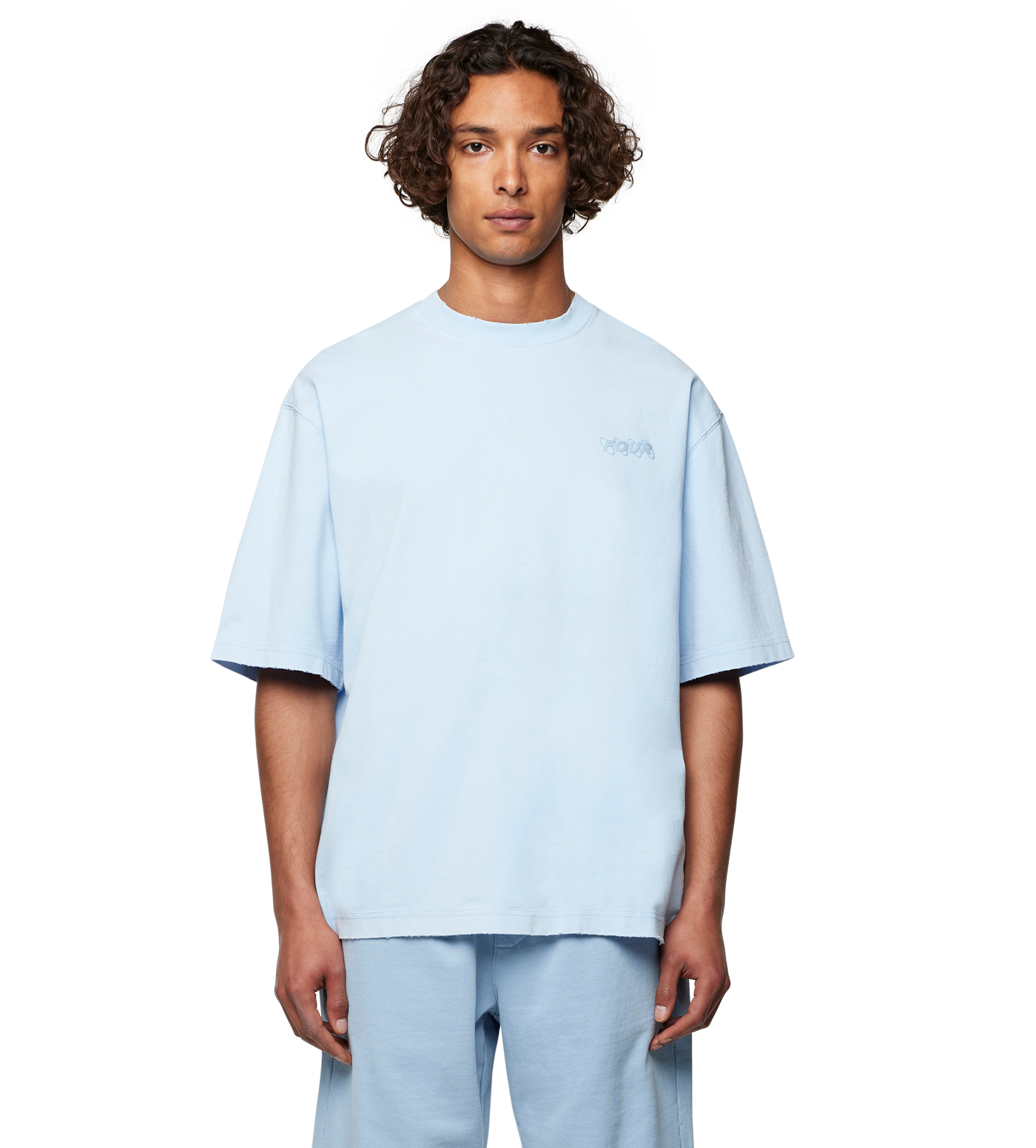 Circles Boxy T-shirt Washed Ice Blue