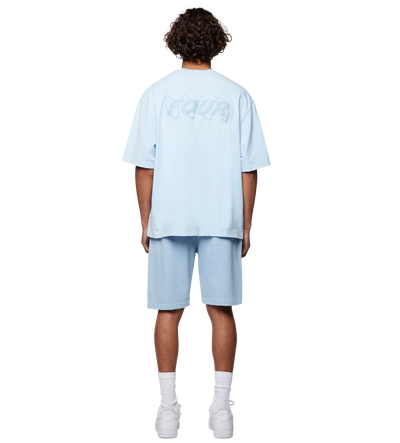 Circles Boxy T-shirt Washed Ice Blue