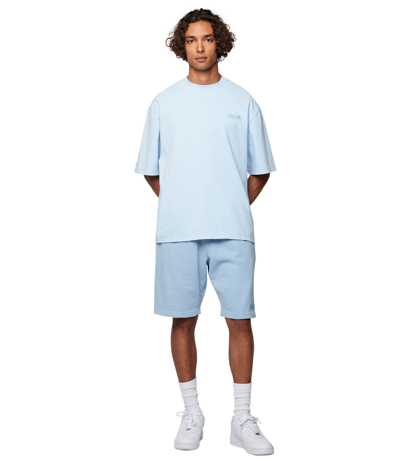 Circles Boxy T-shirt Washed Ice Blue