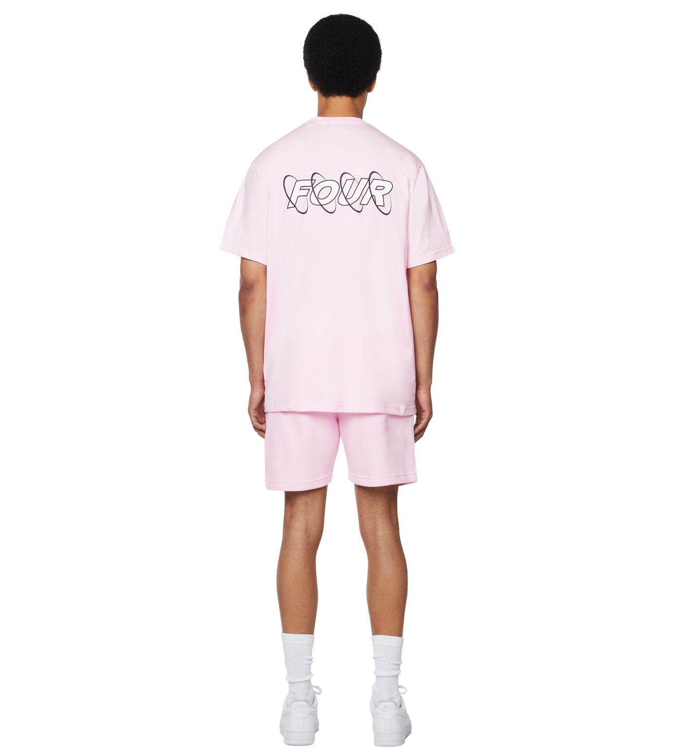 Circles T-shirt Soft Pink/ White