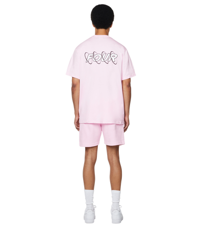 Circles T-shirt Soft Pink/ White