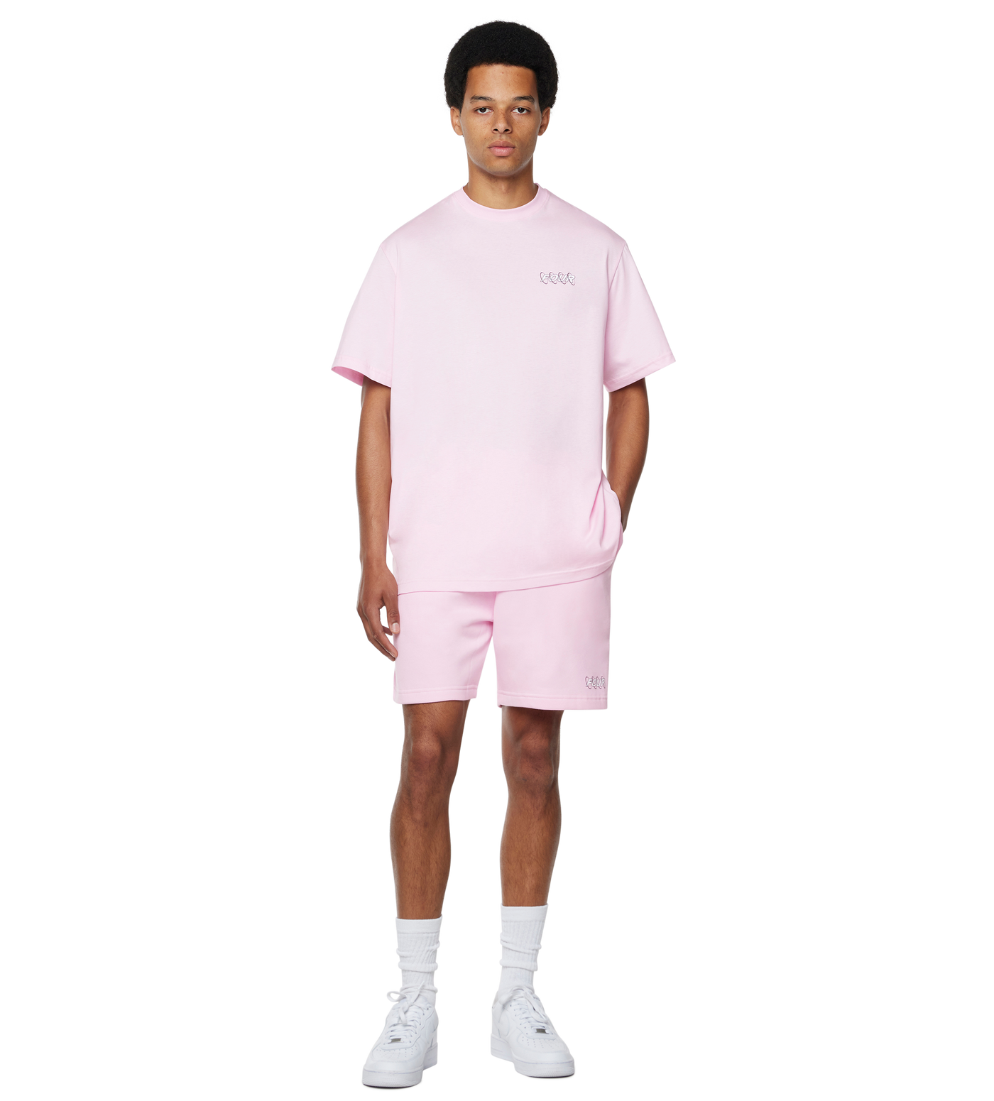 Circles T-shirt Soft Pink/ White