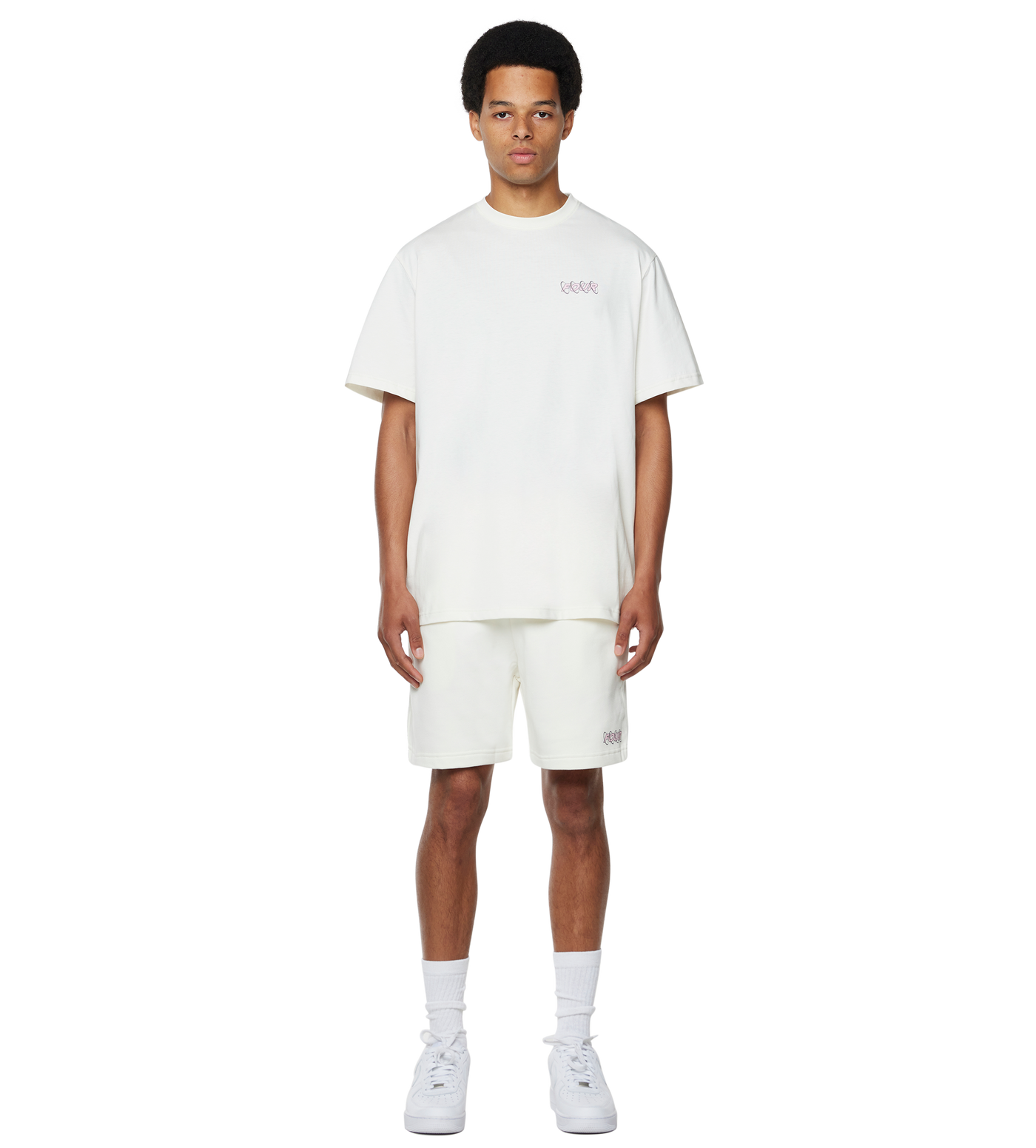 Circles T-shirt Cannoli Cream/ Soft Pink