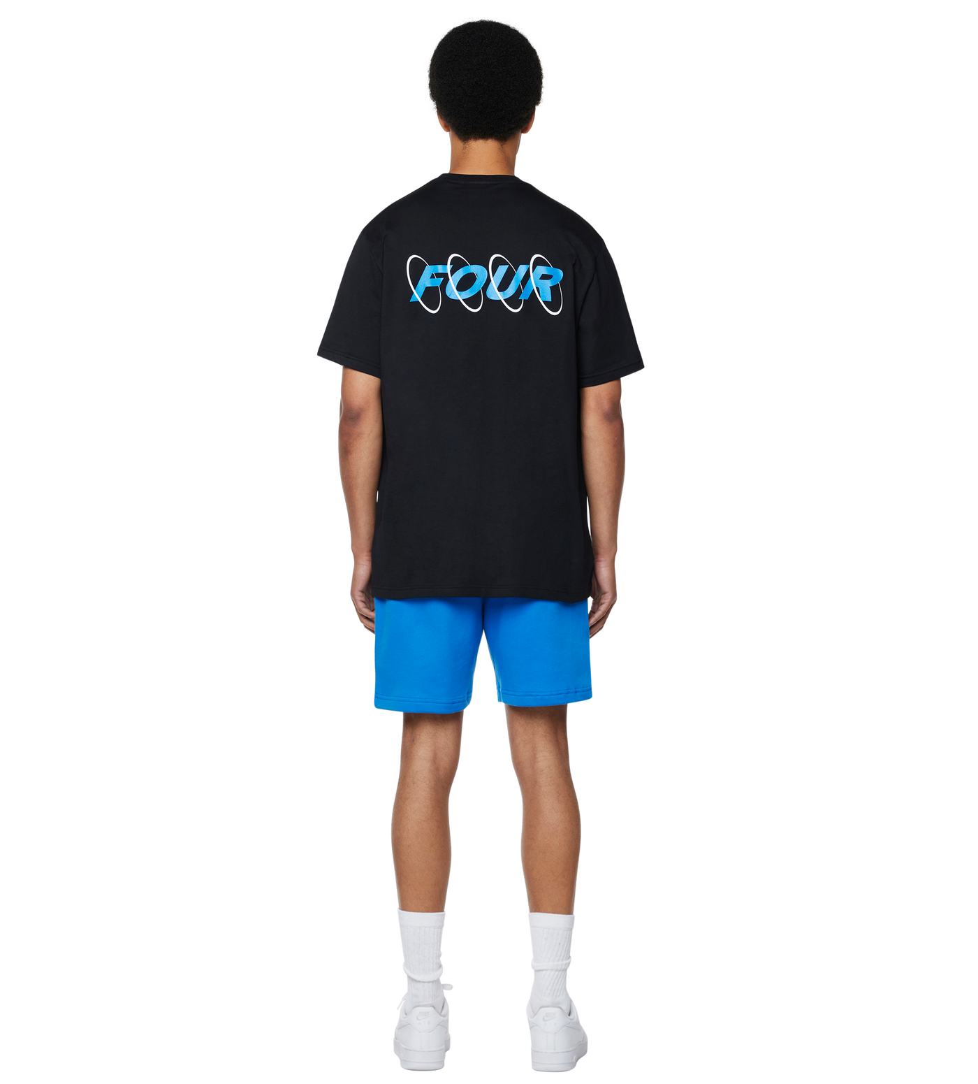 Circles T-shirt Black/ Princess Blue