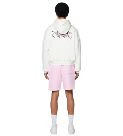 Circles Boxy Zip Up Hoodie Cannoli Cream/ Soft Pink