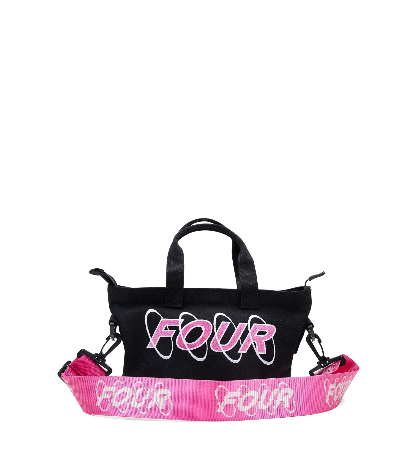 Circles Embroidery Shopper White/ Pink