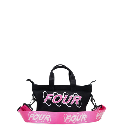 Circles Embroidery Shopper White/ Pink