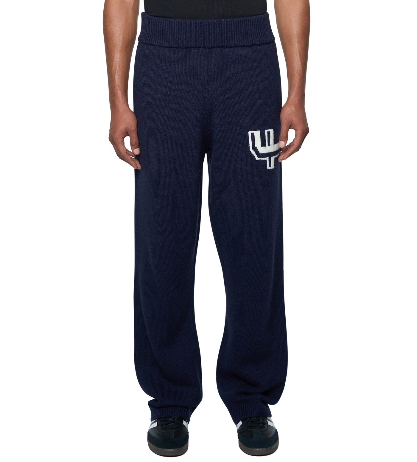 Knitted Pants Marine Blue/ White