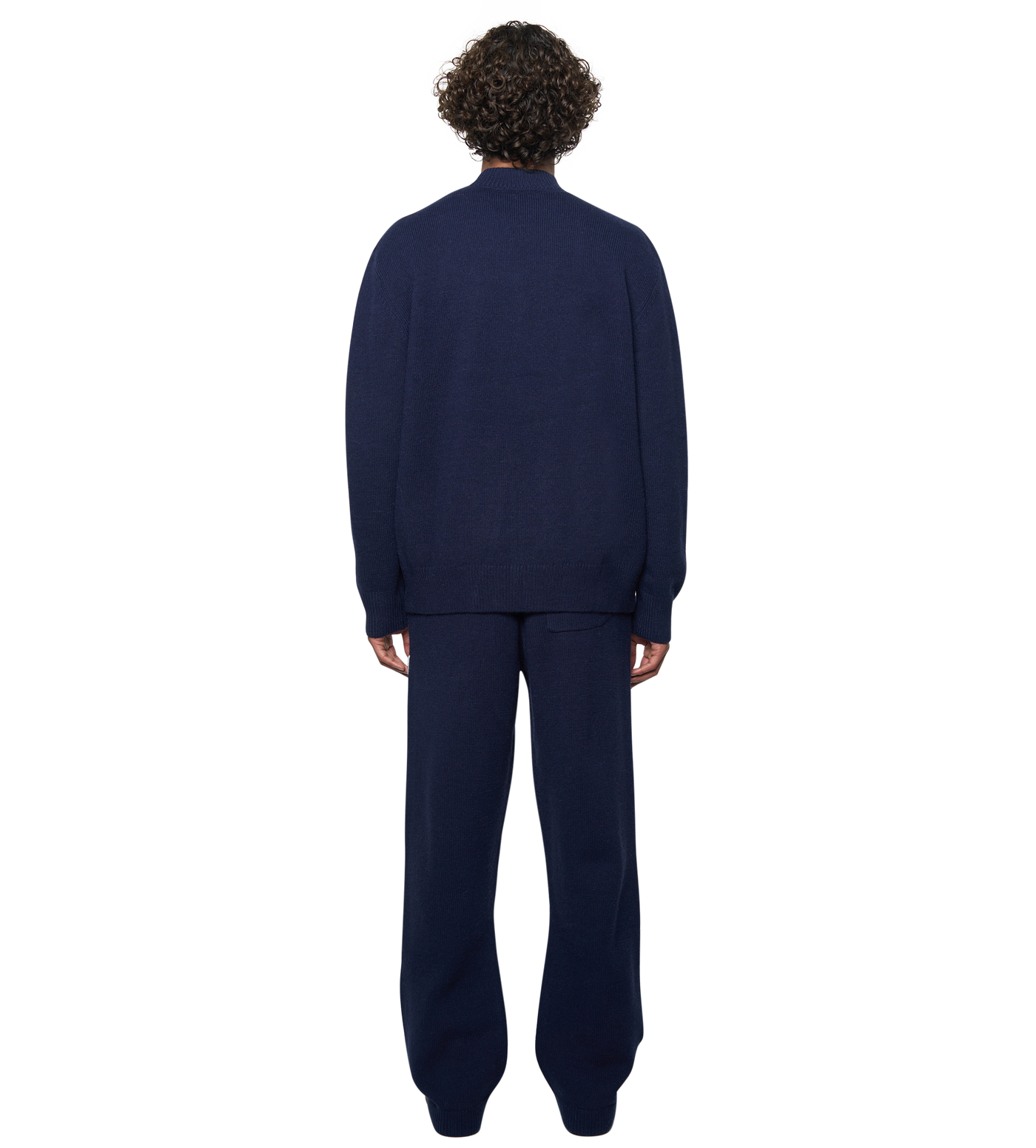 Knitted Crewneck Marine Blue/ White