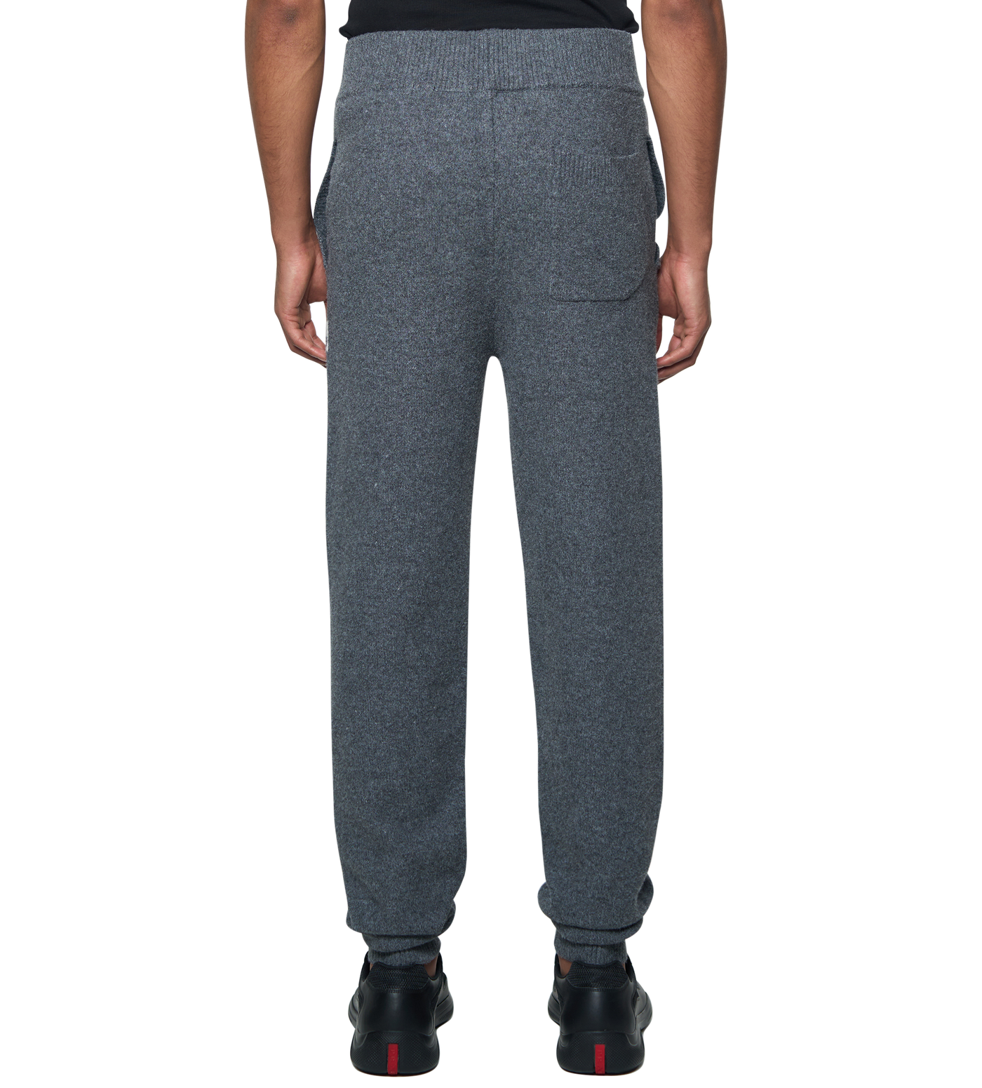 Knitted Pants Cuffed Dark Grey/ White