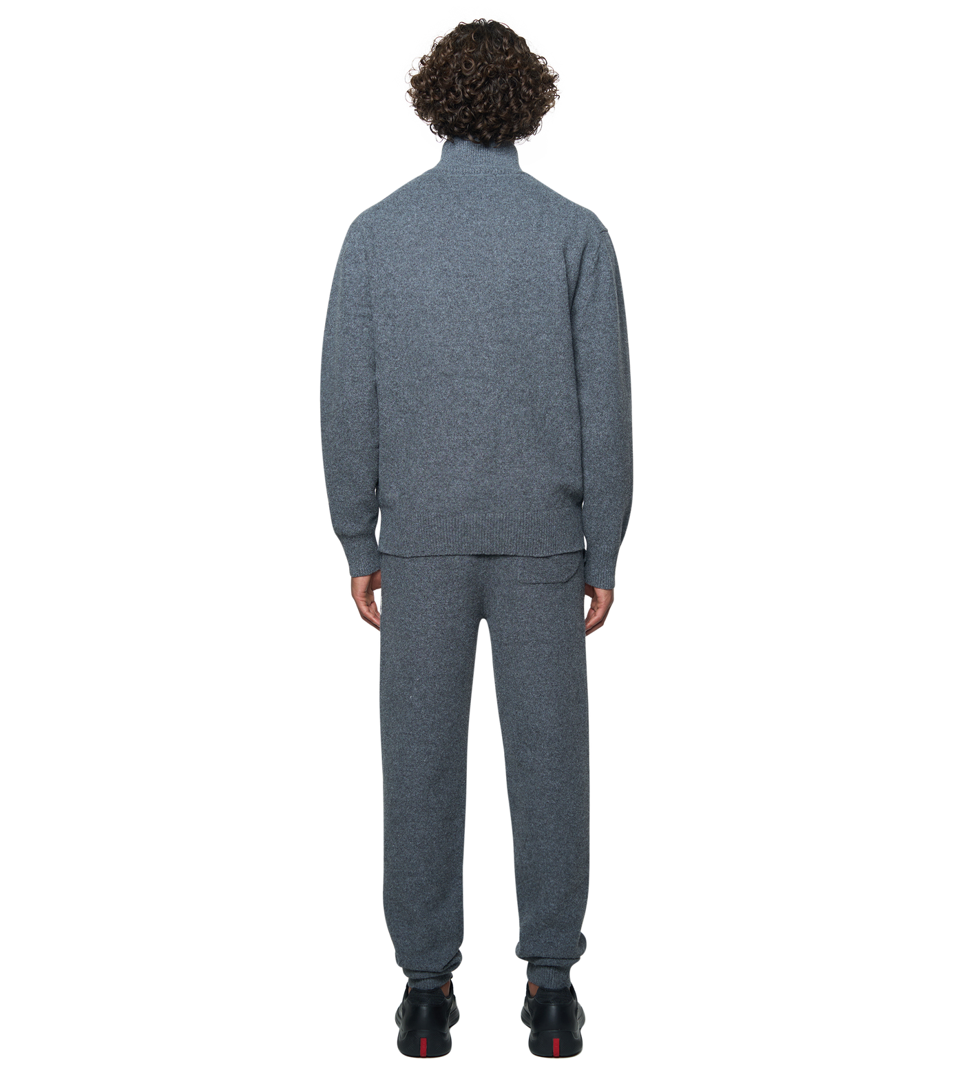 Knitted Zip Up Dark Grey/ White