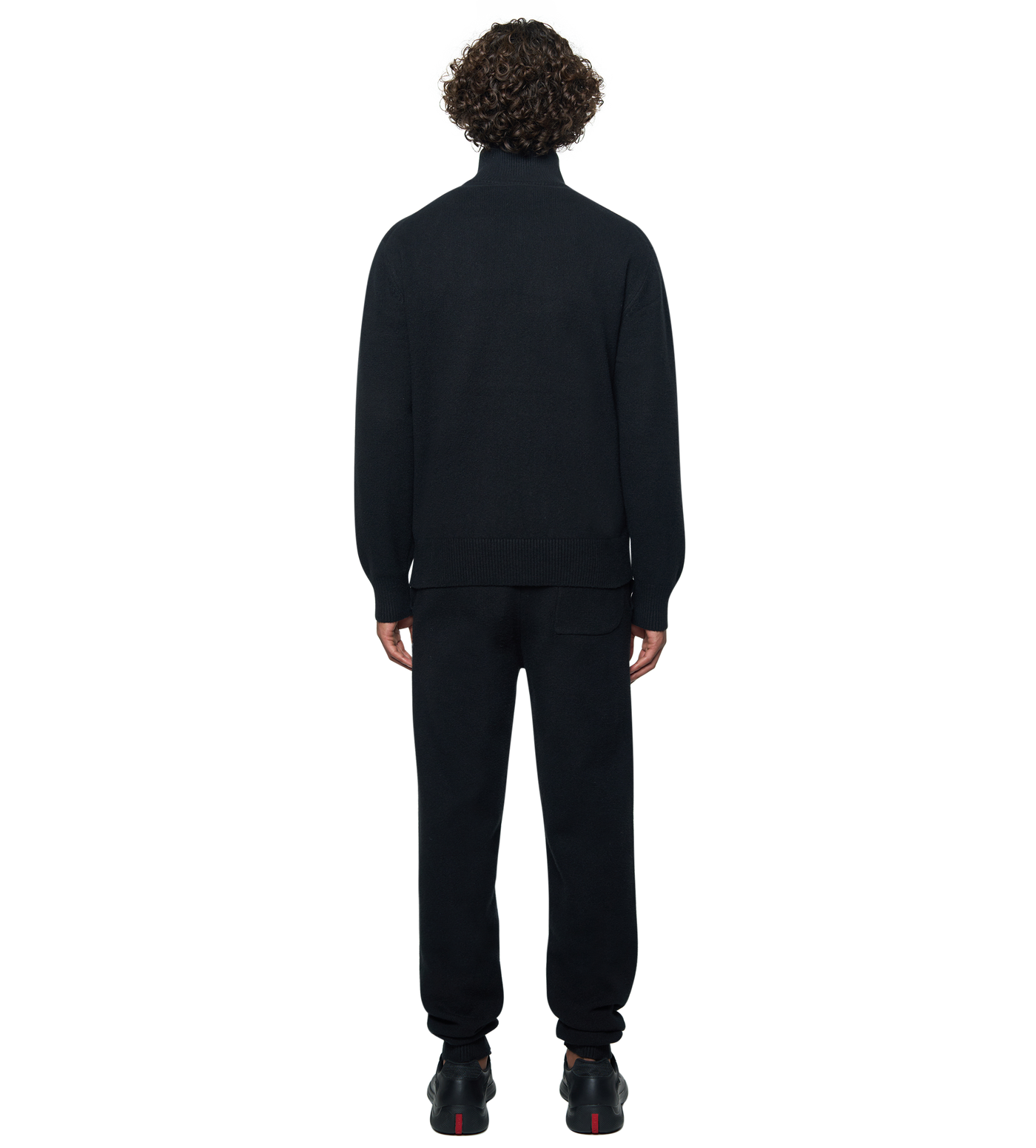 Knitted Zip Up Black/ Dark Grey