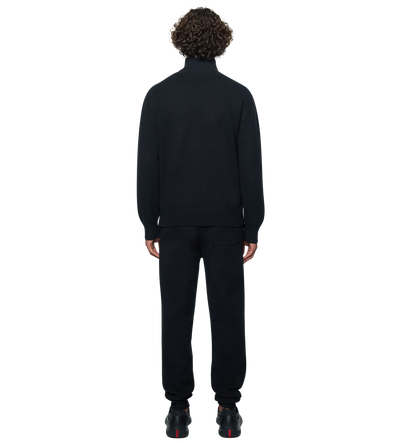 Knitted Zip Up Black/ Dark Grey