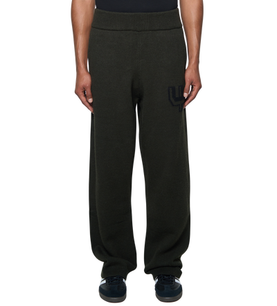 Knitted Pants Dark Green/ Black