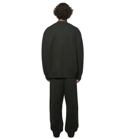 Knitted Crewneck Dark Green/ Black