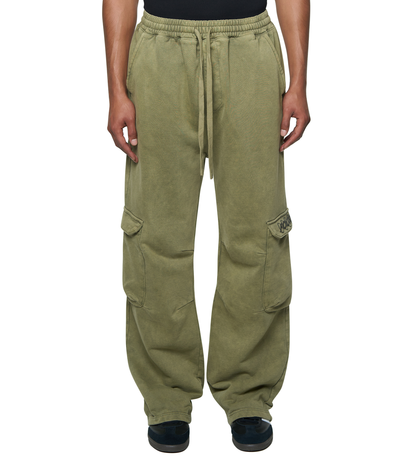 Circles Cargo Sweatpants Washed Moss Green