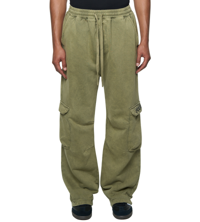 Circles Cargo Sweatpants Washed Moss Green