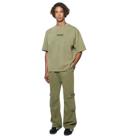 Circles Cargo Sweatpants Washed Moss Green