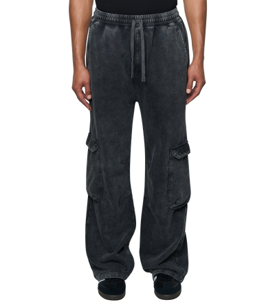Circles Cargo Sweatpants Washed Black