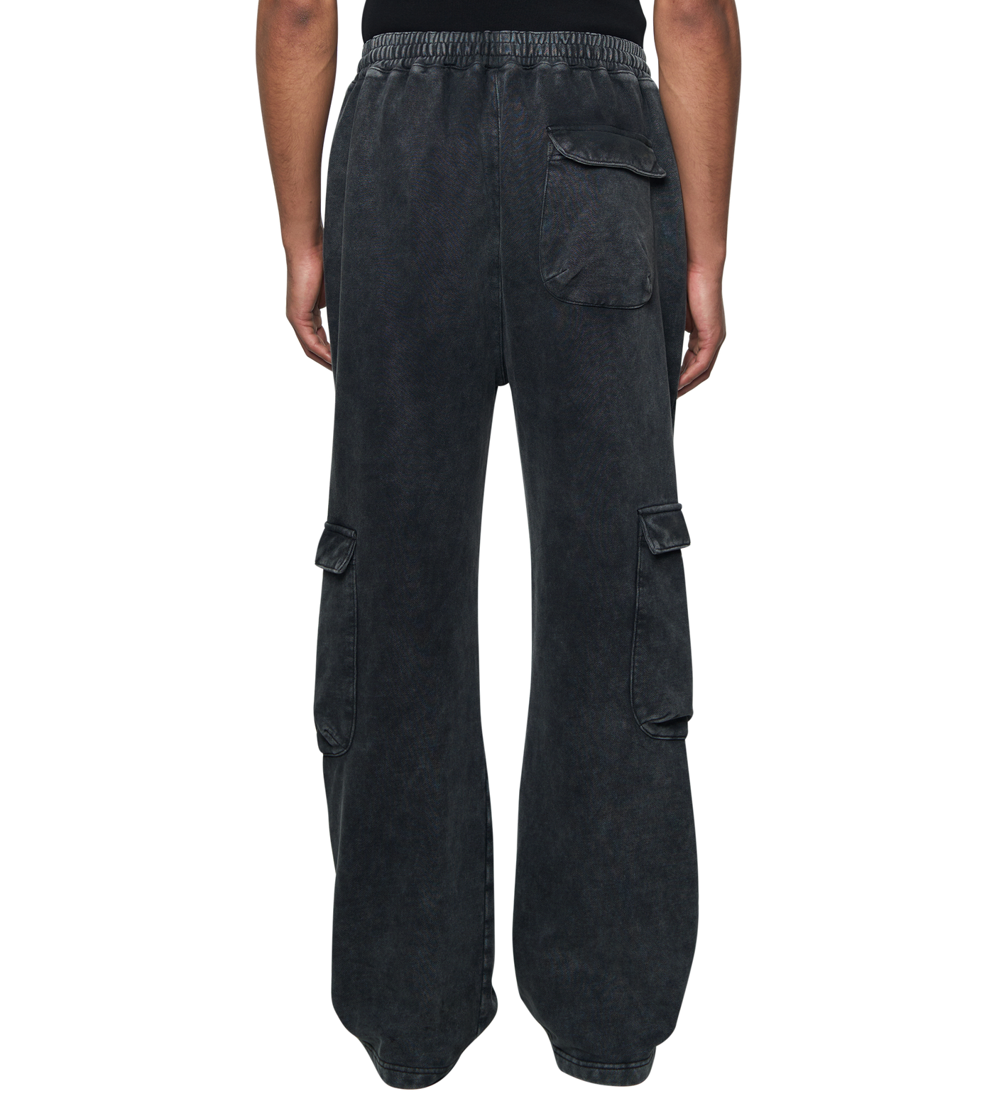 Circles Cargo Sweatpants Washed Black