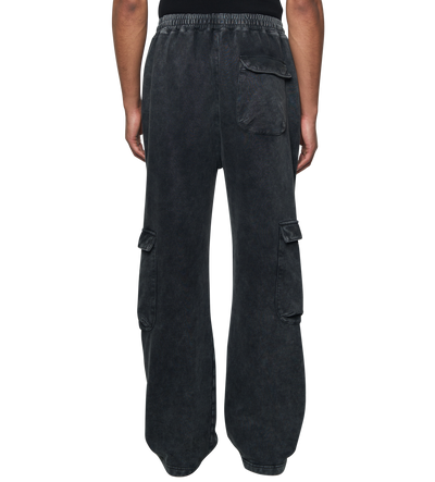 Circles Cargo Sweatpants Washed Black