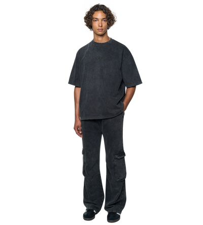Circles Cargo Sweatpants Washed Black