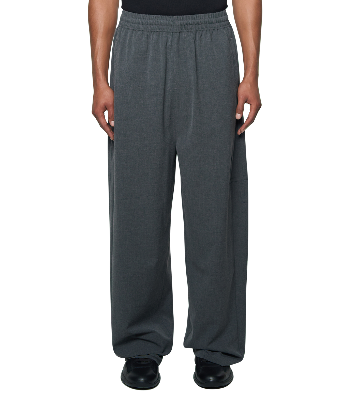 Logo Wool Pants Dark Grey