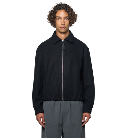 Logo Wool Square Jacket Black