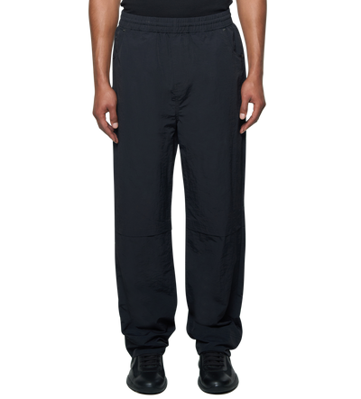 Square Logo Double Layered Pants Black