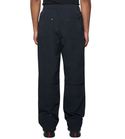 Square Logo Double Layered Pants Black