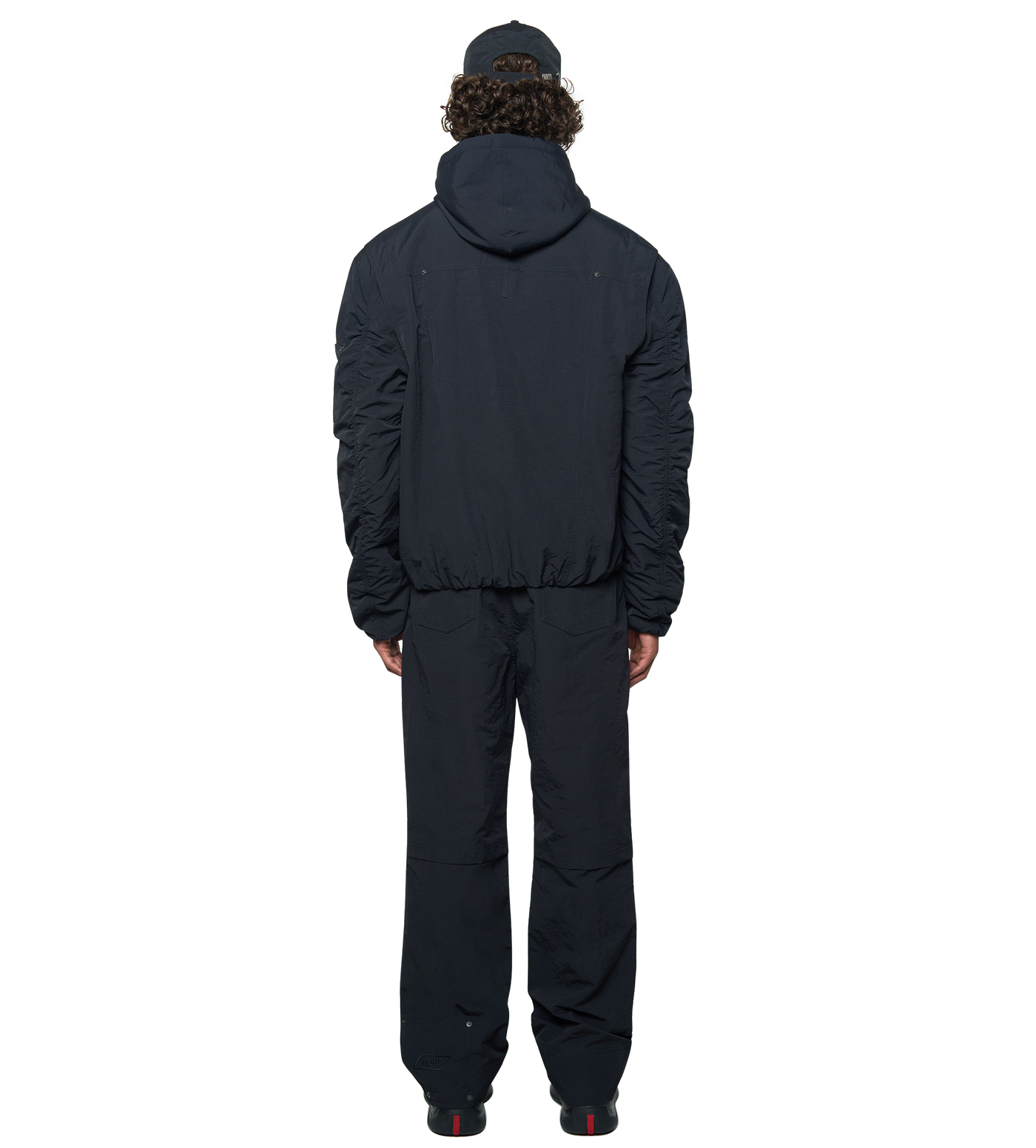 Square Logo Double Layered Jacket Black