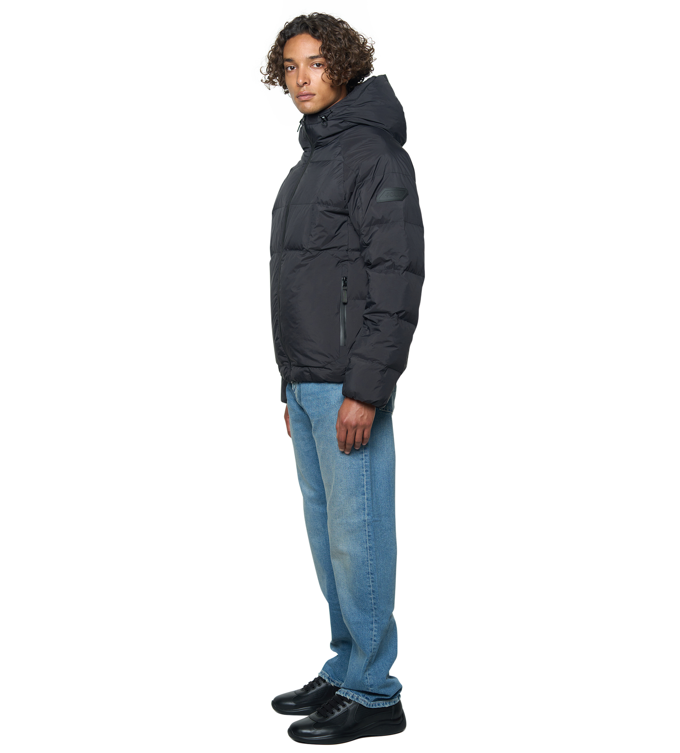 Square Logo Puffer Jacket Black