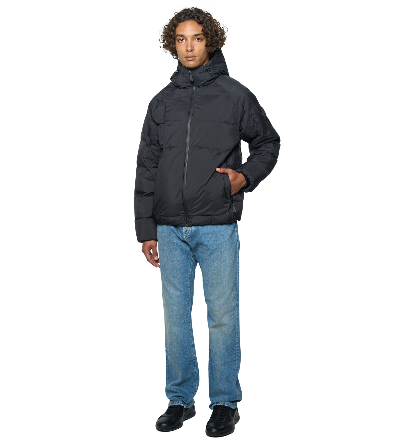 Square Logo Puffer Jacket Black