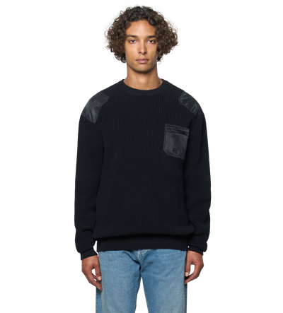 Logo Knitted Crewneck Nylon Black