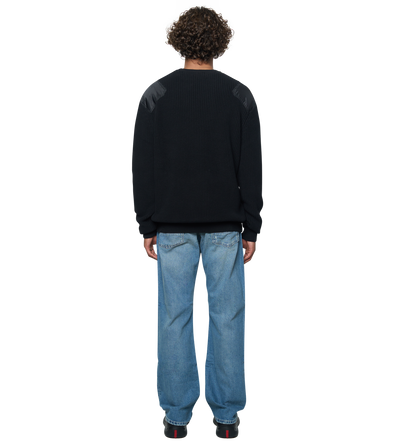 Logo Knitted Crewneck Nylon Black