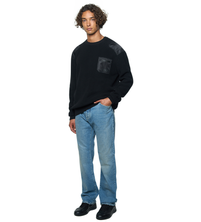 Logo Knitted Crewneck Nylon Black