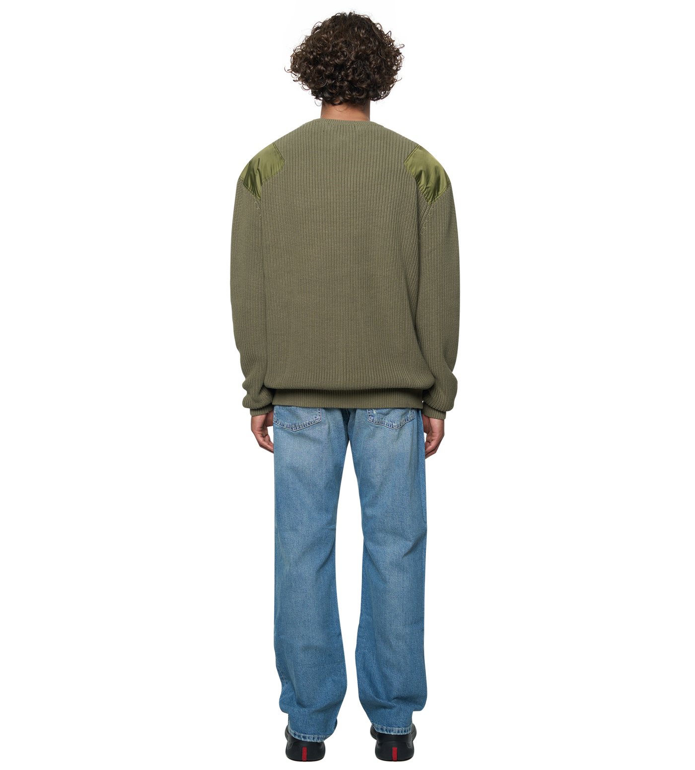 Logo Knitted Crewneck Nylon Moss Green