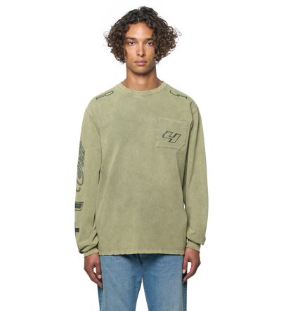 Race Comp Longsleeve T-Shirt Washed Moss Green