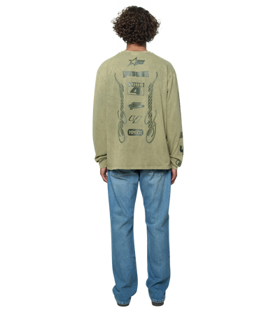 Race Comp Longsleeve T-Shirt Washed Moss Green