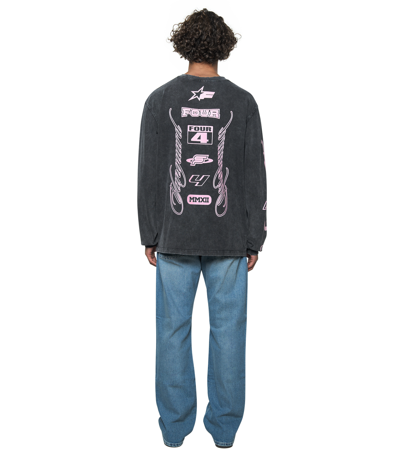 Race Comp Longsleeve T-Shirt Washed Black/ Pink