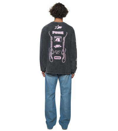 Race Comp Longsleeve T-Shirt Washed Black/ Pink